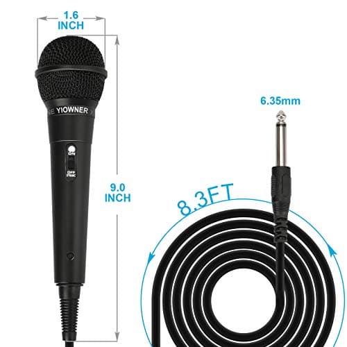 Wired Karaoke Microphone, Handheld for Singing, With 2.5m Cable, Vocal Dynamic Mic for Speaker, AMP, Mixer, DVD