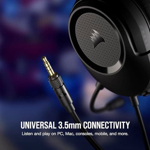 Corsair HS35 v2 Multiplatform Wired Gaming Headset – Flexible Omni-Directional Microphone – Universal 3.5mm Connection – PC, Mac, PS5, PS4, Xbox, Nintendo Switch, Mobile – Red