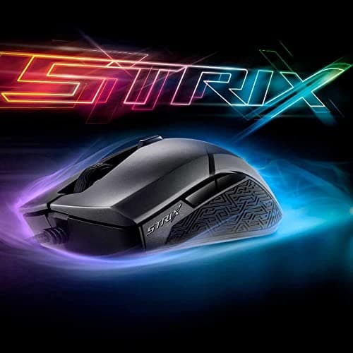 ASUS Ambidextrous Optical Gaming Mouse - ROG Strix Evolve | Wired Gaming Mouse for PC | 7200 DPI, Omron Switches | 4 Customizable Ergonomic Styles | Aura Sync RGB, Armoury II