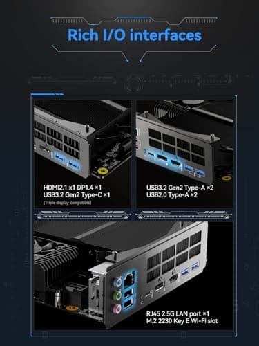 MINISFORUM BD795i SE Motherboard AMD Ryzen 9 7945HX(16C/32T) Gaming Mini PC Without RAM/SSD/OS, 2X DDR5 SODIMM Slots, 2X PCIe4.0 SSD, M.2 2230 Key E Slot, HDMI+DP+USB-C Triple Video Outputs Computer
