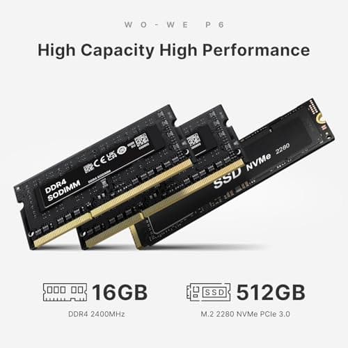 wo-we P6 Mini PC Ryzen 5 3550H(4C/8T,up to 3.7GHz) 16GB DDR4 RAM 512GB NVMe SSD Gaming PC, Radeon Vega 8 Graphics Mini Desktop Computer, Triple 4K 60Hz Displays, USB-C/USB 3.3/2.0/HDM I, WiFi5 BT5.0
