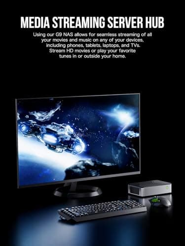 GMKtec G9 Plus Mini PC NAS, Intel N150 Dual Boot Win Linux Desktop Computer 12GB DDR5 64GB EMMC + 1TB M.2 SSD, 4*M.2 NVMe Slots, Dual NIC 2.5GbE, USB-C 10Gbps, Network Attached Storage