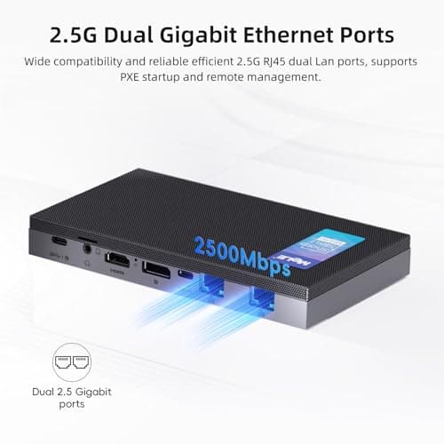 MeLE QuieterDL Mini PC, Dual LAN 2.5G, N100 Fanless Mini Computers, 16GB 4266MHz LPDDR4x, 512GB SSD, Full-Function USB-C,4K Triple Display Desktop PC on Office, Education, Industrial,Astrophotography