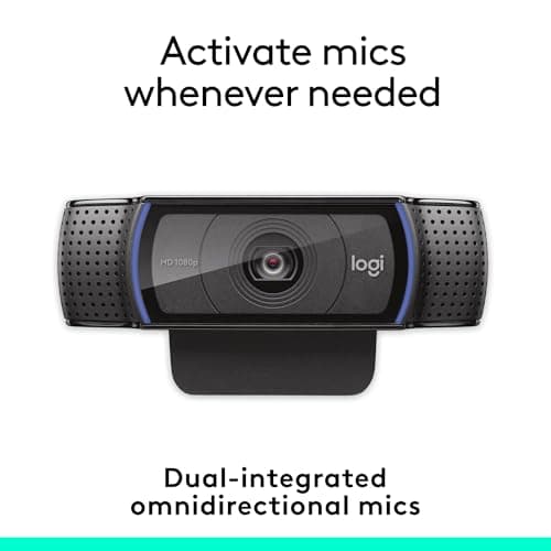 Logitech C920e HD 1080p Mic-Enabled Webcam, certified for Zoom, Microsoft Teams compatible, TAA Compliant