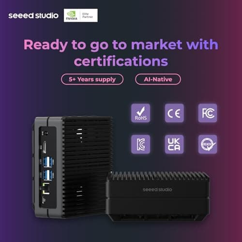 Seeed studio NVIDIA Jetson Nano Edge AI Device - reComputer J1010 Kit, Aluminium Case, Pre-Installed Jetpack System. Mini PC with 0.5 TFLOPs (FP16), Power Supply NOT Included