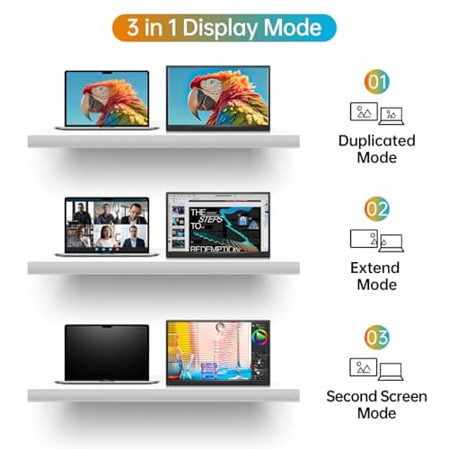 Portable Monitor 16.0inch FHD 1920 * 1200P USB C HDMI Ultra-Slim IPS Travel Display & Speakers, HDR Plug&Play, External Monitor for Laptop PC, Phone,Mac