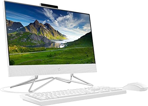 HP 2022 All-in-One Desktop, 21.5" FHD Display, Intel Celeron J4025 Processor, 16GB RAM, 512GB PCIe SSD, Webcam, HDMI, RJ-45, Wired Keyboard&Mouse, WiFi, Windows 11 Home, White