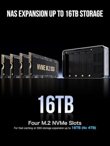 GMKtec Mini PC NAS, G9 Intel N150 Dual Boot Win Linux Desktop Computer 12GB DDR5 64GB EMMC + 1TB M.2 SSD, 4*M.2 NVMe Slots, Dual NIC 2.5GbE, USB-C/USB 3.2 10Gbps, Network Attached Storage