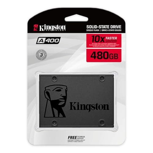 Kingston 480GB A400 SATA 3 2.5" Internal SSD SA400S37/480G - HDD Replacement for Increase Performance