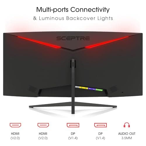 Sceptre New Curved 30-inch Gaming Monitor 200+Hz Build-in Speakers 2560 x 1080p HDMI x2 DP x2 2025