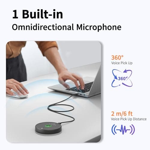 AIRHUG USB Microphone No Speaker,Desktop Computer Mic, Mute Button with LED Indicator,AI Noise Reduction,Plug & Play Omnidirectional Condenser PC Laptop Mics,for Online Calls/Class/Recording Video
