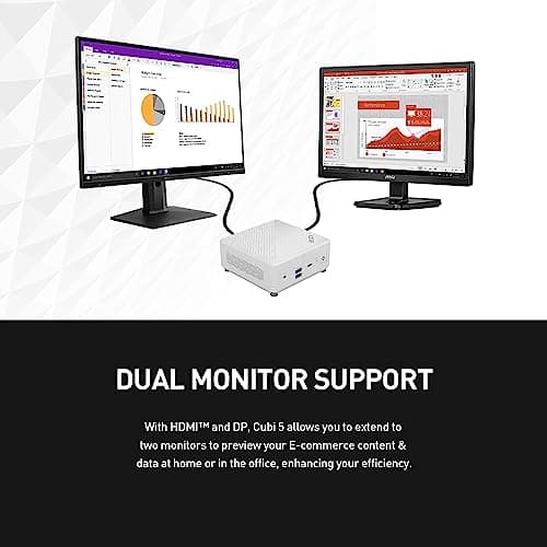 MSI Cubi N ADL Mini PC: Intel Celeron N100, Wi-Fi, Thunderbolt Type C, Black, Non-OS/Barebone: ADL-020BUS