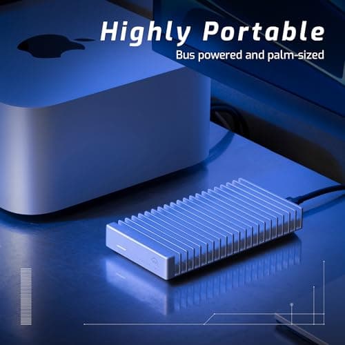 OWC 2TB Express 1M2 Portable NVMe SSD USB4 (Thunderbolt Compatible/USB-C) Ultra Fast External SSD Drive with Aluminum Heat Sink Enclosure