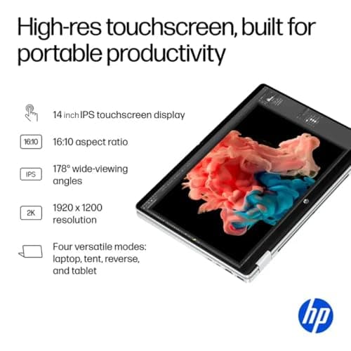 2025 HP OmniBook 5 Flip X360 2-in-1 Touchscreen AI PC Laptop (14" FHD+ IPS, Intel 10-Core 7 150U (> i7 1355U), 16GB DDR5, 1TB SSD) for Creator, Designer, 5MP IR Webcam, 21-Hr Battery Life, Win 11 Pro