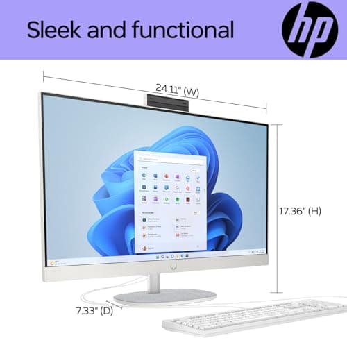 HP 27 i7 Business All in One Desktop, 27" FHD, Intel i7-1355U, 64GB RAM, 2TB SSD, Wired Keyboard & Mouse, IR Camera, HDMI, Wi-Fi 6, Windows 11 Pro, White with ADATA 512 External SSD Bundle