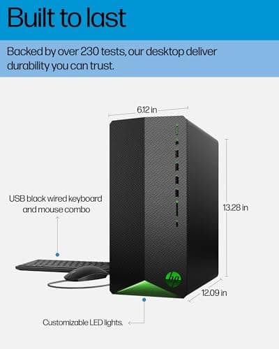 HP Pavilion Desktop Tower Computer, Intel 8-Core i7-11700F up to 4.9GHz, 32GB DDR4 RAM, 1TB PCIe SSD, GeForce GT 610 2GB, WiFi 6, Bluetooth, RJ-45, Type-C, HDMI, KB & Mouse, Windows 11 Pro, WE/PGPY