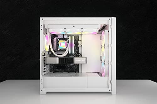 Corsair 5000D Airflow Mid-Tower Case - 3 RGB Fans - Lighting Controller - High-Airflow Design - RapidRoute Cable Management - True White