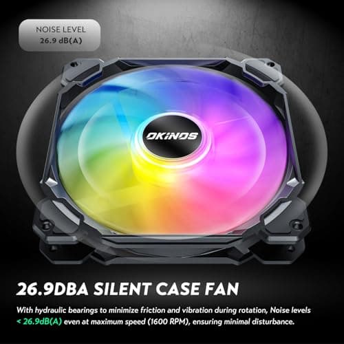 RGB Fans 5 Pack, 4-Pin PWM & 3-Pin Addressable RGB, 120mm Air Series Fans (Included ARGB Controller Hub & Remote)