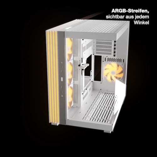 be quiet! Light Base 600 DX White PC Case | Fully Windowed Front and Side Panel | Dual Chamber | ARGB LED Strip | Inverted and Horizontal Layout Customizable | BGW66