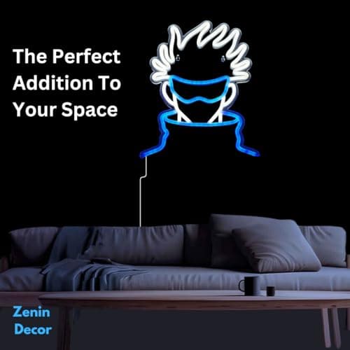 Zenin Decor | LED Gojo Wall Art Light - Handmade - Decorations - Japanese Display Backgrounds - Jujutsu Anime Peripherals, Dorm Game room Bedroom And Gift