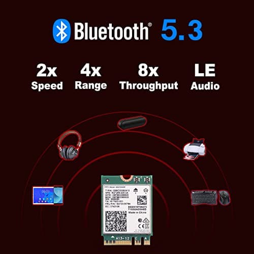 WiFi 6E AX210 NGW Wireless Card M.2 2230/NGFF WiFi 6E Laptop Module with Bluetooth 5.3, 5400Mbps Tri-Band AX210 WiFi Chip Adapter, MU-MIMO, Ultra-Low Latency, Supports Windows 11/10 (64bit)
