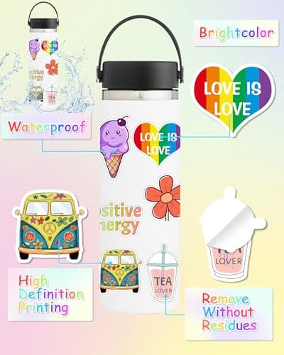 300 Pcs Stickers for Kids, Cute Water Bottle Vinyl Waterproof Laptop Stickers for Students Gifts School Supplies Classroom Teacher Prizes Sticker Pack for Kids Girls Teens