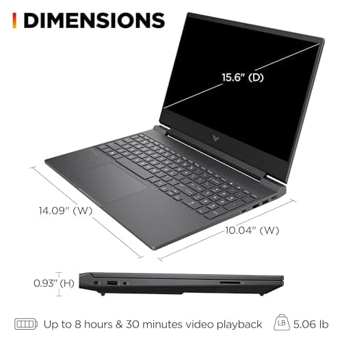 HP Victus 15 Gaming Laptop (15.6" FHD 144Hz IPS, AMD Ryzen 5 7535HS, 32GB DDR5 RAM, 1TB PCle SSD, (Radeon RX 6550M 4GB Beat RTX3050)) Backlit KB, Wi-Fi 6, Webcam, Ethernet, Win 11 Home