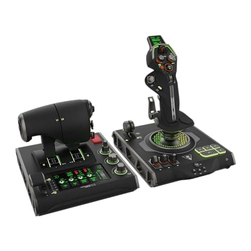 Turtle Beach VelocityOne Flightdeck Universal HOTAS Simulation System Joystick & Throttle for Air & Space Combat Simulation For Windows 10 & 11 PCs – Touch Display & Buttons, 139 Programmable Controls