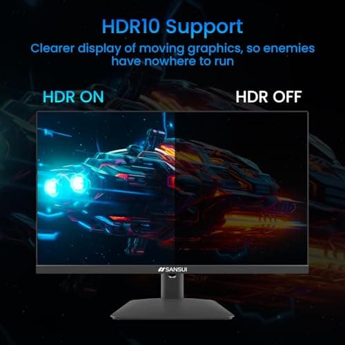 SANSUI 24 Inch Gaming Monitor 180Hz, DP 1.4 & HDMI 2.0 Ports High Refresh Rate Computer Monitor, Racing FPS RTS Modes, 1ms Response Time 110% sRGB (ES-G24F4, HDMI Cable Included)
