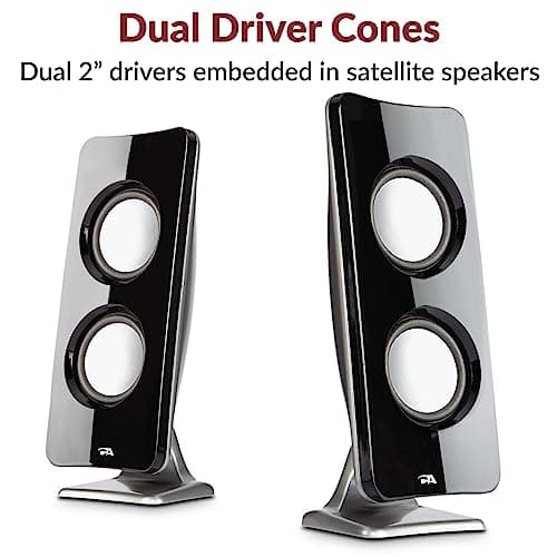 Cyber Acoustics CA-3610 2.1 Multimedia Speaker System with Subwoofer, Perfect Computer Speakers for PC or Mac, Great for Music, Movies, and Gaming