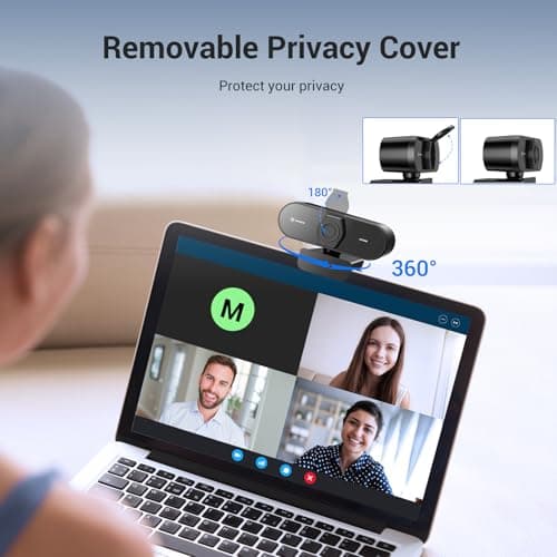 4K Webcam for PC with Tripod, PDAF Autofocus, 1080P@60FPS, 79° FOV, Low Distortion, 2 Noise Reduction Mics, Privacy Cover, Plug&Play, PC Camera for Skype, Teams, Zoom, NewEye 62 Kit