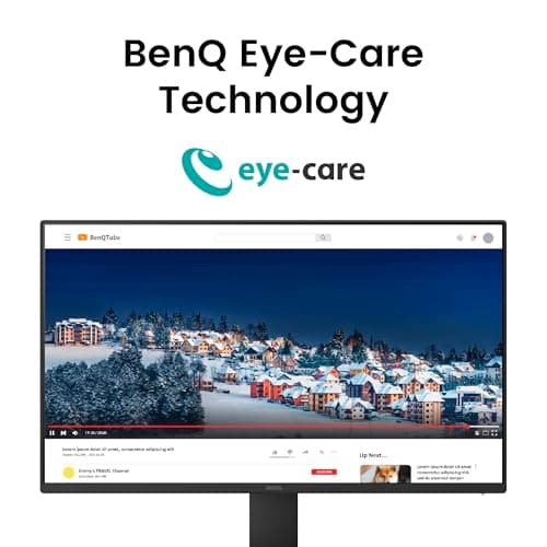 BenQ GW2491 23.8” 1080p FHD 100Hz IPS Eye-Care Monitor, HDMI, DisplayPort, 1080x1920, Ultra Slim Bezel, TUV-Certified, Flicker-free, Low Blue Light Plus, Eye-CareU