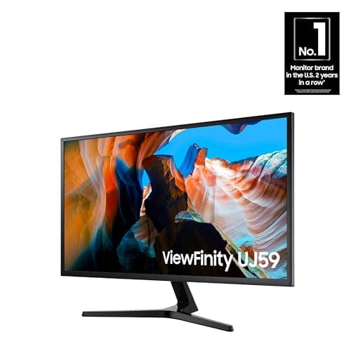 SAMSUNG 32" UJ59 Series 4K UHD (3840x2160) Computer Monitor,VA Panel, HDMI, Display Port, Eye Saver/Flicker Free Mode, FreeSync, LU32J590UQNXZA, Black