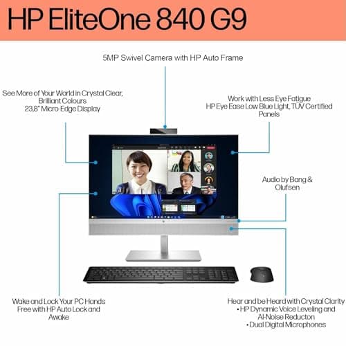 2025 HP EliteOne 840 G9 All-in-One AIO Business Desktop Computer (23.8" FHD IPS, Intel Core i7-14700, 64GB DDR5 RAM, 2TB SSD) Wi-Fi 6E, BO Audio, 5MP Webcam, KB& Mouse, Wolf Pro Security, Win 11 Pro