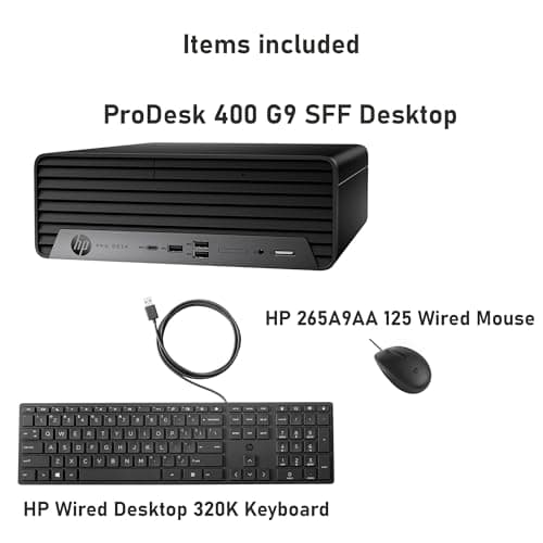 HP ProDesk G9 SFF Desktop Computer| 13th Core i3 CPU| Dual 4K Display Support| 32GB RAM, 1TB SSD| WiFi| Bluetooth| HDMI, USB, RJ-45| Windows 11 Pro| Wired Keyboard & Mouse| Business & Personal Use