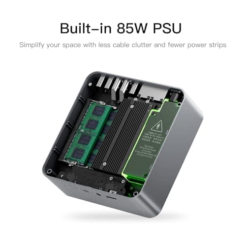 Beelink Mini PC, EQi12 Mini Computers Intel i5-1235U(Up to 4.4GHz) 10C/12T, Micro PC 16GB DDR4 RAM 500GB M.2 NVMe SSD, Desktop Computer 4K@60Hz/HDMI&DP/WiFi6/BT5.2/Gigabit Ethernet/HTPC/W-11 Pro