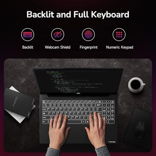 NIMO 15.6" IPS FHD-Gaming-Laptop, 8 Cores AMD Ryzen 7 6800H 32GB DDR5 RAM 1TB SSD (Beat Intel i7-12700H, Up to 4.7GHz) AMD Radeon 680M GPU-Computer with 100W GaN Type-C Backlit Keyboard Fingerprint