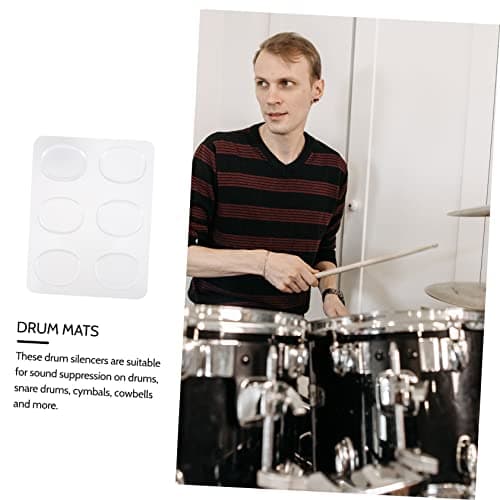 12 Pcs Drum Silence Pads Durable Drum Dampeners Cymbals Transparent Color Easy Stick Washable Accessories