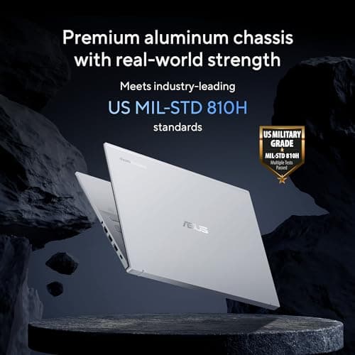 ASUS ExpertBook CX54 Chromebook Plus Laptop with Google AI, 14" 2560x1600 Display, Intel® Core™ Ultra 5 Processor, 8GB RAM, 128GB SSD, ChromeOS, Fog Silver, CX5403CMA-DB588