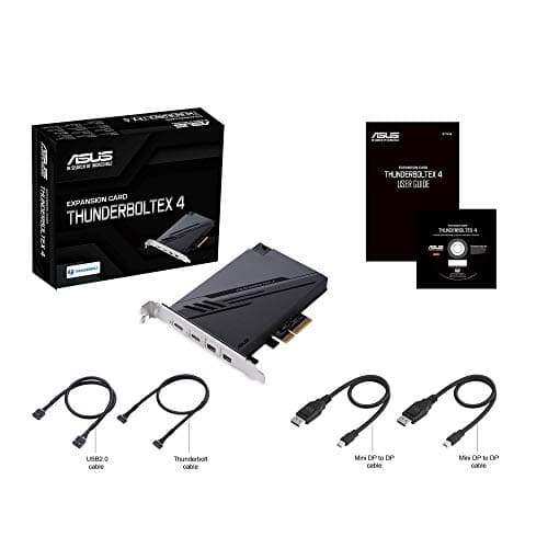 ASUS ThunderboltEX 4 with Intel® Thunderbolt™ 4 JHL 8540 Controller, 2 USB Type-C Ports, up to 40Gb/s bi-Directional Bandwidth, DisplayPort 1.4 Support, up to 100W Quick Charge, Black