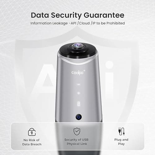 Camera 360, 4K Video Conference Room Camera System, Webcam, AI Driven Speaker Tracking, Noise Cancellation, Works with Zoom, Google Meet, Teams and More, 15 ft Mic Pickup, PANA 5ft USB Cable