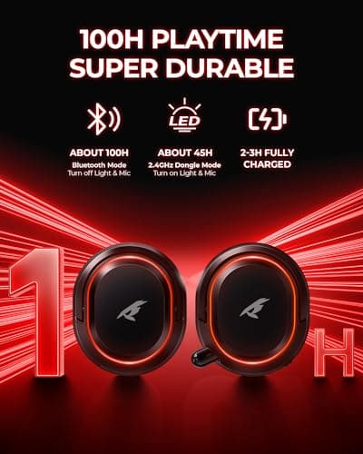 Wireless Gaming Headset， 7.1 Surround Sound， 2.4Ghz USB Gaming Headphones Bluetooth 5.4,100-Hr Noise Canceling Mic RGB Light, Wireless Headset for PC PS5 PS4 Mac Switch，ONLY Wired Mode Suit for Xbox