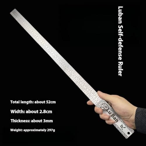Heavy Duty Ruler Self Defense, Metal Rulers Kit, Self Defense Ruler Hand Centimeter Inch Dual Scale Measuring Tool with Holster for Easy Measurements, The Perfect for Architects (PC-D)
