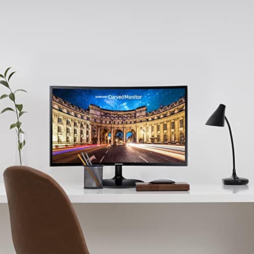 SAMSUNG 27 Inch Curved Computer Monitor, LC27F390FHNXZA LED 60Hz Full HD 1080P Gaming Slim Design for Home &Office, Wholesalehome Mouse Pad Included