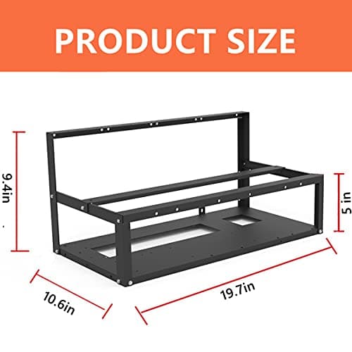 8GPU Mining Rig Frame, Steel Open Air Miner Mining Computer Frame Rig Case for Crypto Coin Currency Bitcoin ETH ETC ZEC Mining Accessories Tools - Frame Only, Fans & GPU is not Included