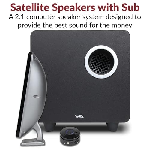 Cyber Acoustics CA-3610 2.1 Multimedia Speaker System with Subwoofer, Perfect Computer Speakers for PC or Mac, Great for Music, Movies, and Gaming