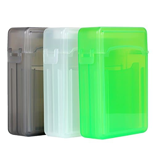 2.5 Inches SSD Hard Disk Drive Protection Storage Box Case For Solid State Disk, Pack of 3 Assorted Colors(Grey/White/Green)