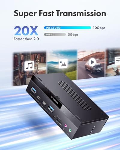 ineo 5.25" 10Gbps USB 3.2 Front Panel Card Reader with Audio Ports - SD/microSD Internal Reader, USB3.2 Type-E Key-A 20-Pin & USB3.0 Header, 15-Pin SATA Power[3570I]