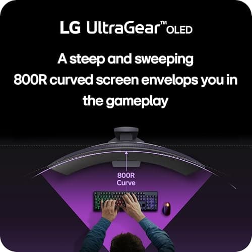 LG 45GS95QE Ultragear OLED Curved Gaming Monitor 45-Inch WQHD 800R 240Hz 0.03ms DisplayHDR True Black 400 AMD FreeSync Premium Pro NVIDIA G-Sync HDMI 2.1 DisplayPort Tilt/Height/Swivel Stand - Black