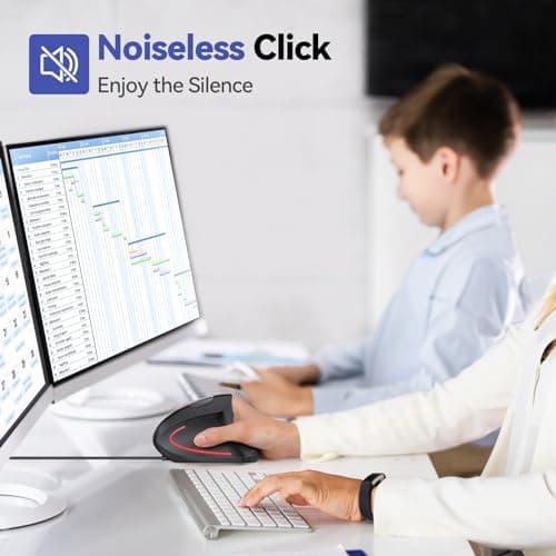 TECKNET Wired Mouse, 6400 DPI Ergonomic Mouse 6 Buttons Silent Mice 4 Adjustable DPI Vertical Mouse Compatible with Windows/Chrome/Laptop/Computerice